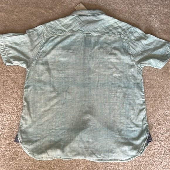 NWT! True Grit Men's Baja Short Sleeve 2 Pocket Button Down Shirt Cotton Sky - Picture 5 of 9